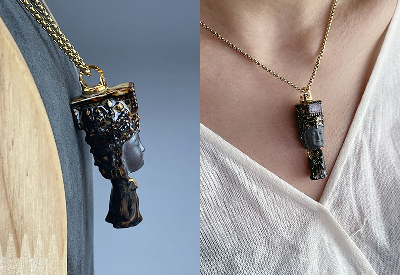 引我前行-媽祖香氛項鍊(黑/白)